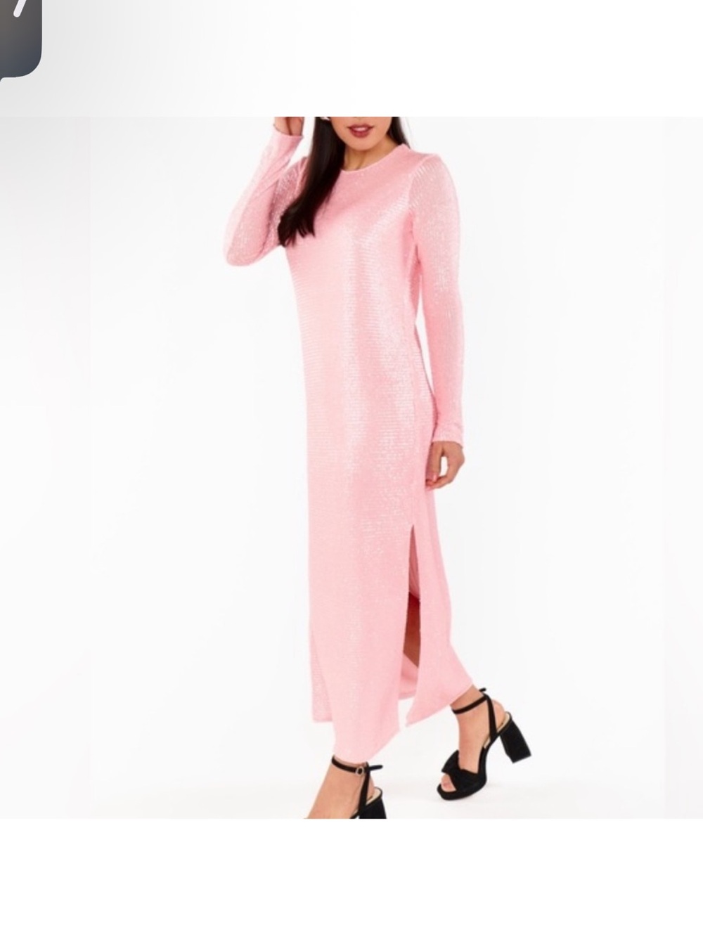 Show me your mumu Long Sleeve Pink Sequin Maxi Dress